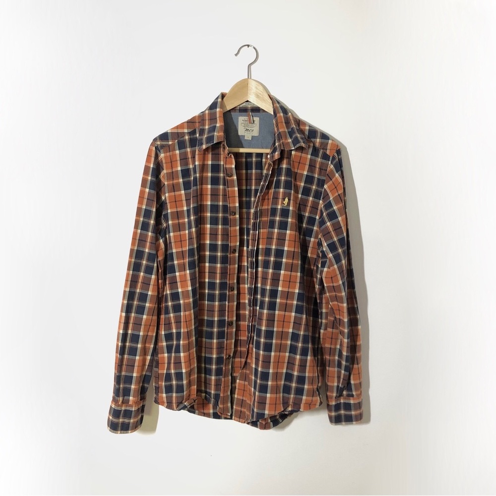 Beautiful Rustic Plaid Men’s Button Down Shirt MCS, Italian Brand.